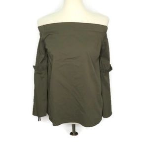 Good Luck Gem Green Off Shoulder Top